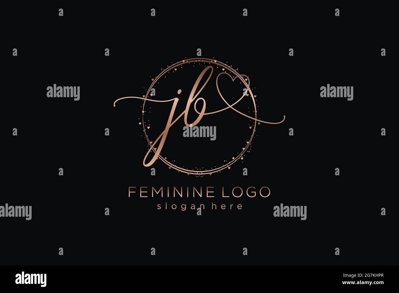 JB handwriting logo with circle template vector logo of initial wedding ...