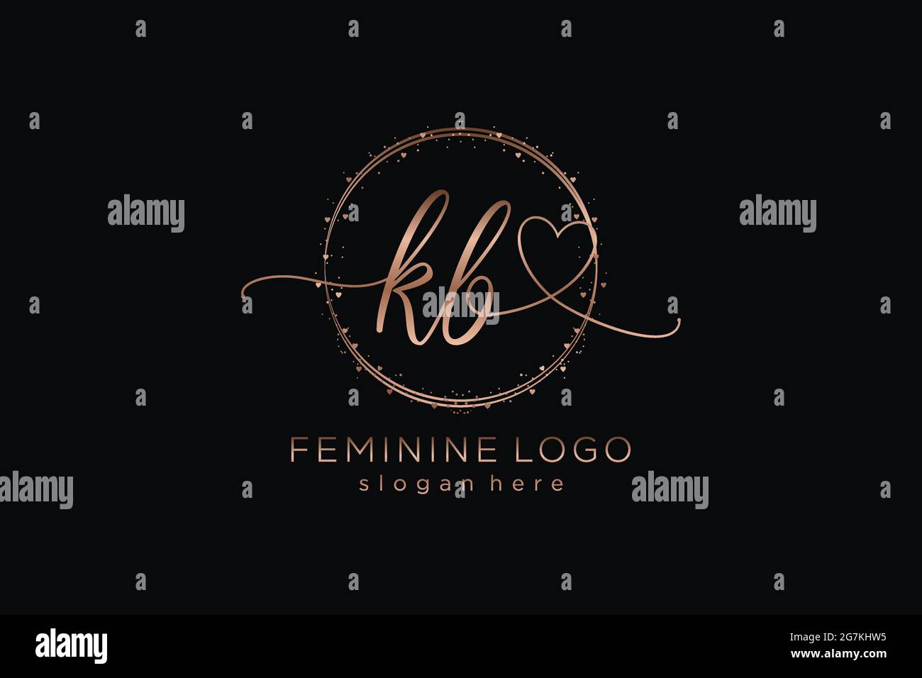 KB handwriting logo with circle template vector logo of initial wedding ...