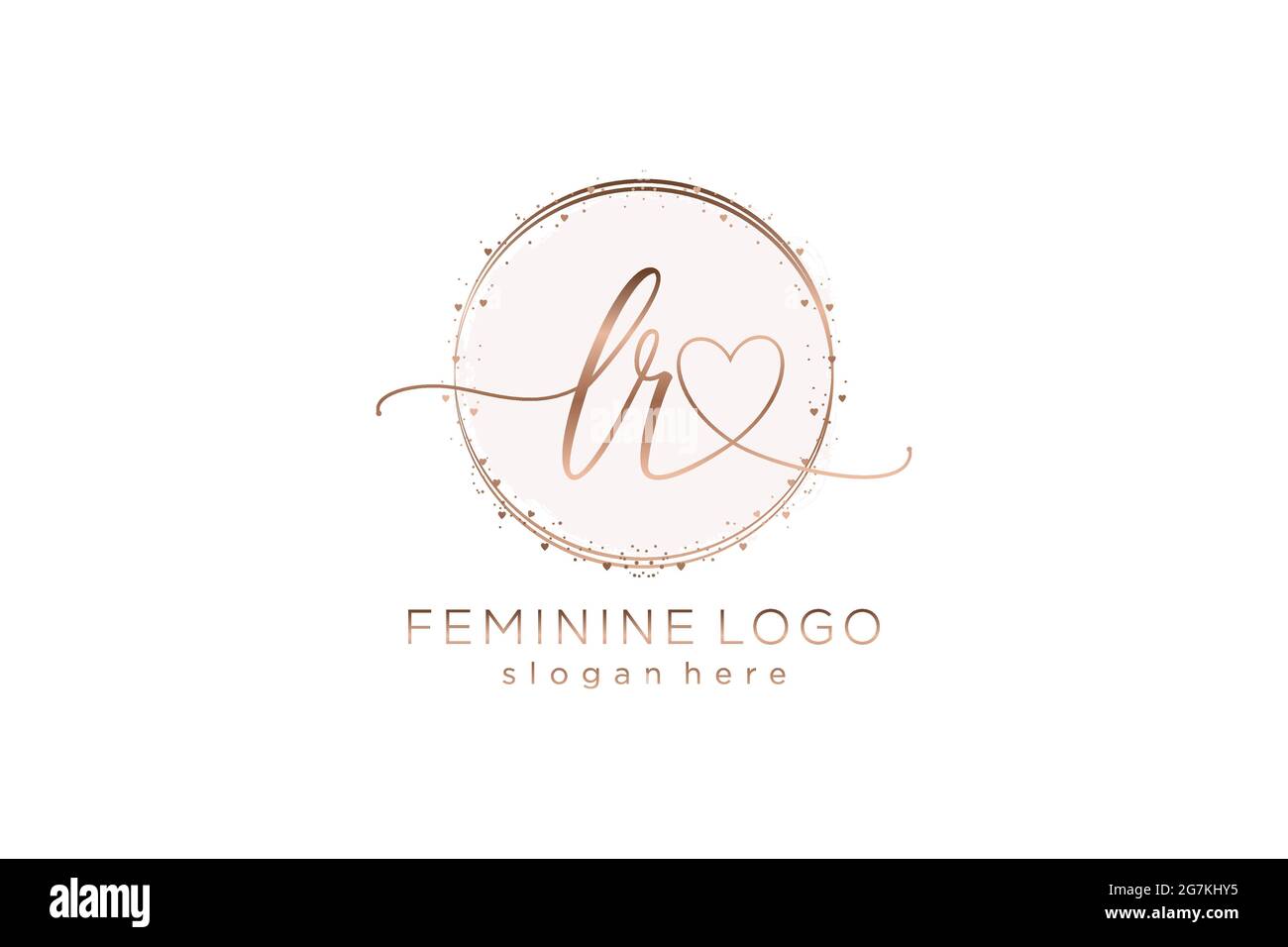 LR handwriting logo with circle template vector logo of initial wedding ...