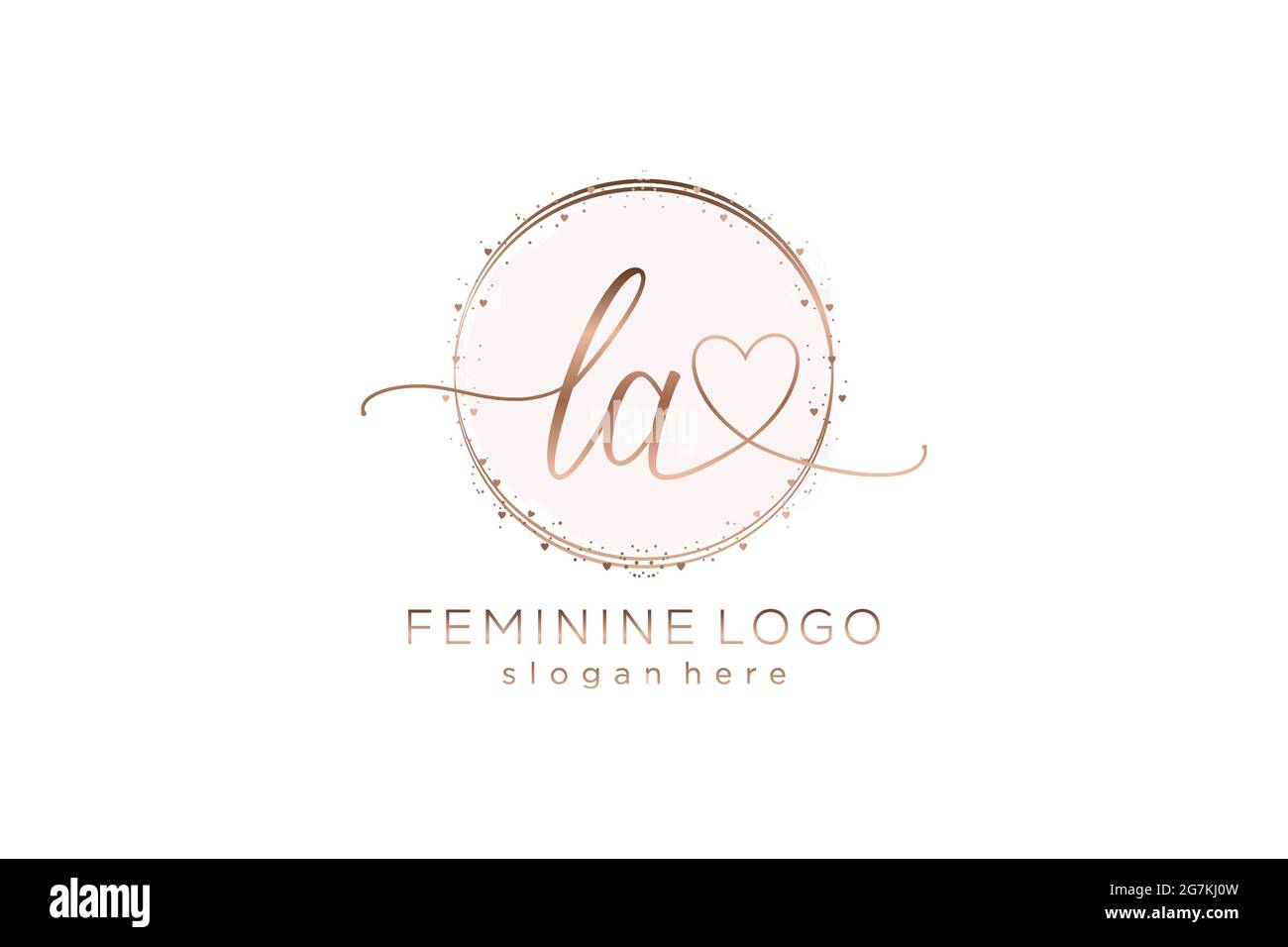 LA handwriting logo with circle template vector logo of initial wedding ...