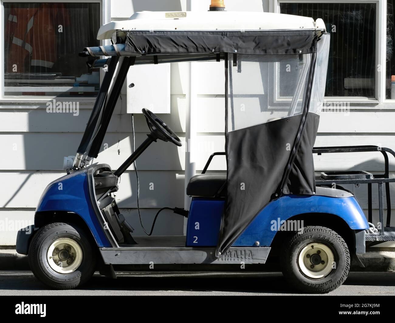 AUCKLAND, NEW ZEALAND Jun 21, 2021 View of golf carts used as factory transport. Auckland