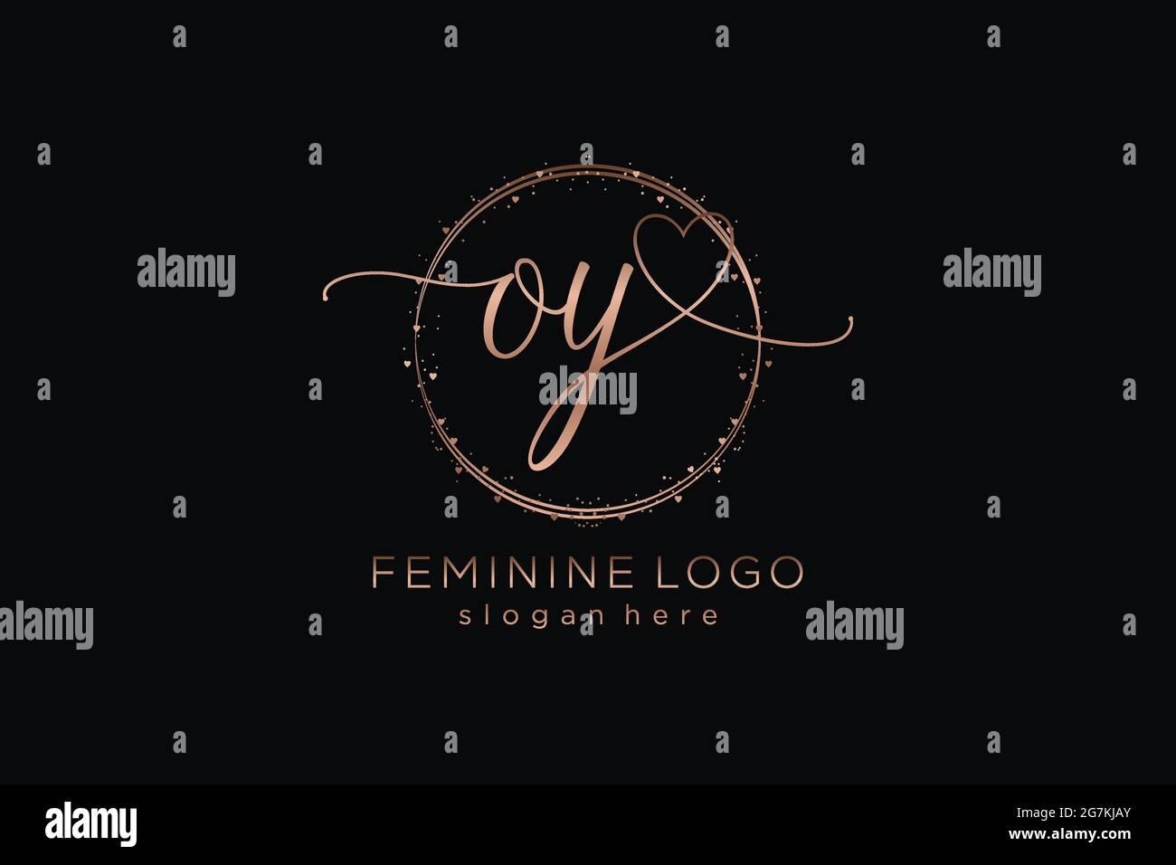 OY handwriting logo with circle template vector logo of initial wedding ...
