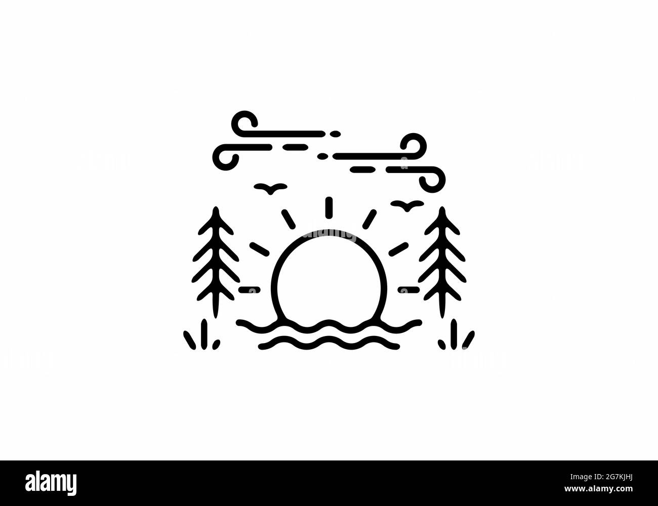 Line art illustration of camping design Stock Vector Image & Art - Alamy