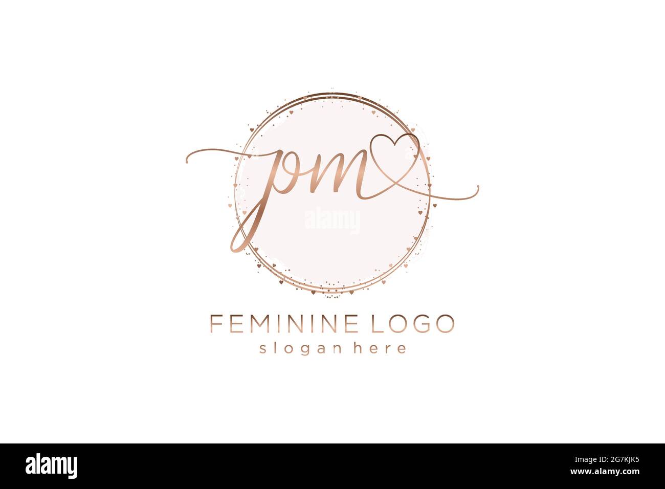 Initial PM Handwriting, Wedding Monogram Logo Design, Modern