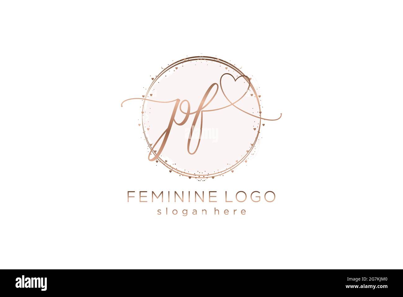 PR handwriting logo with circle template vector logo of initial wedding, fashion, floral and botanical with creative template. Stock Vector