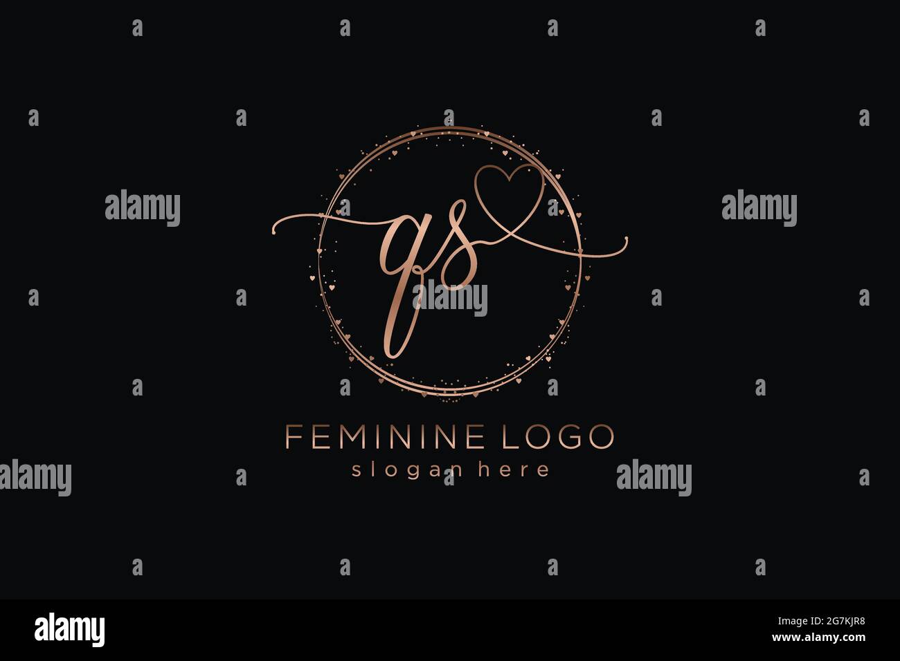 QS handwriting logo with circle template vector logo of initial wedding ...