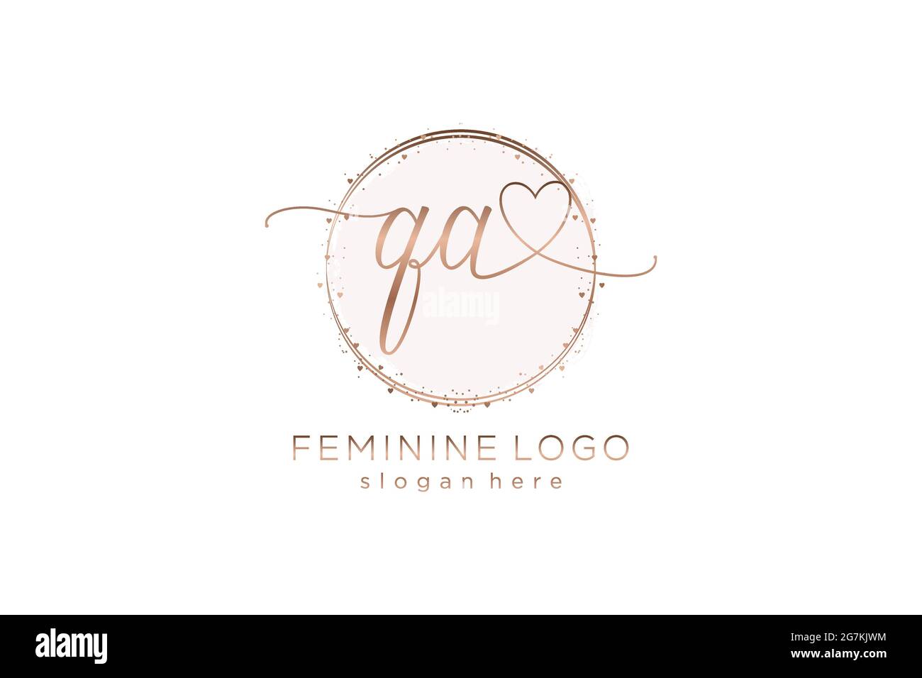 QA handwriting logo with circle template vector logo of initial wedding ...
