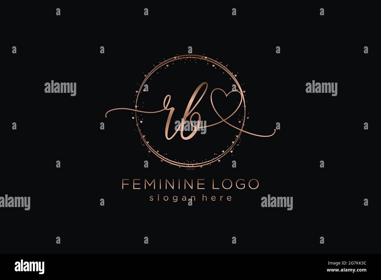 RB handwriting logo with circle template vector logo of initial wedding ...