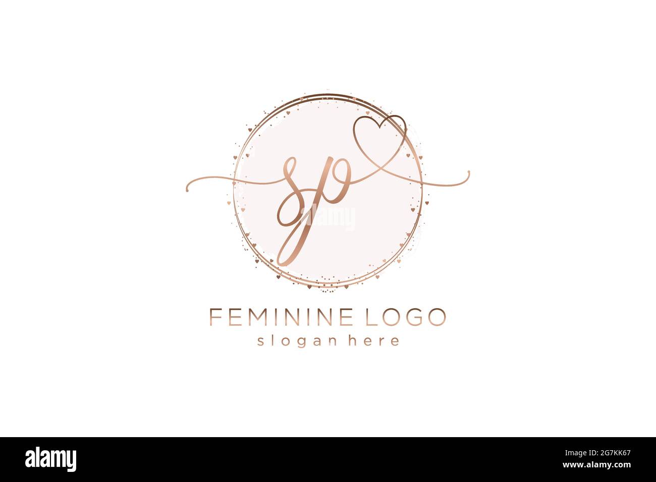 SP handwriting logo with circle template vector logo of initial wedding, fashion, floral and botanical with creative template. Stock Vector