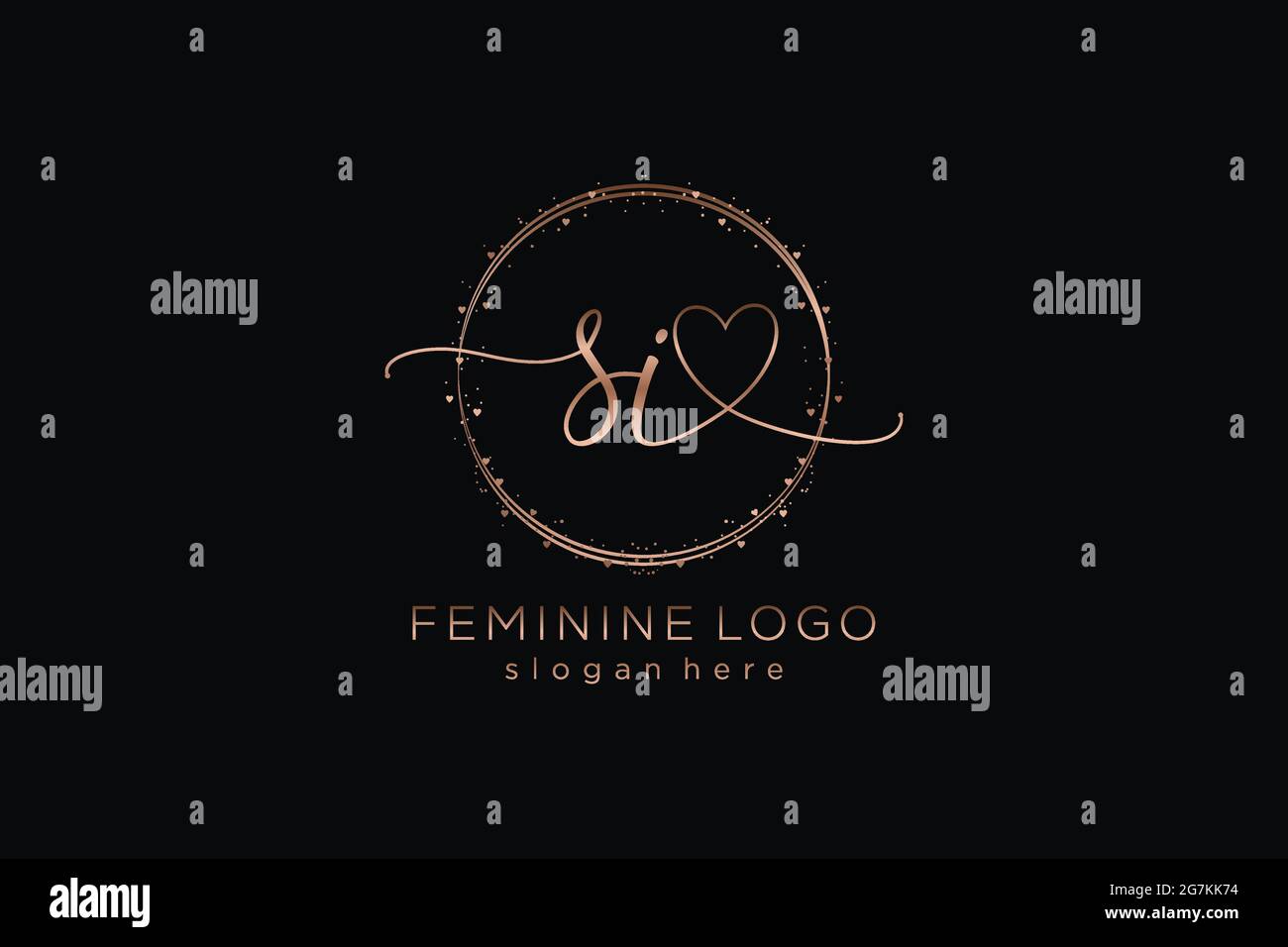SI handwriting logo with circle template vector logo of initial wedding ...