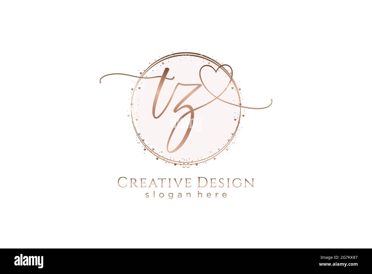 TZ handwriting logo with circle template vector logo of initial wedding ...