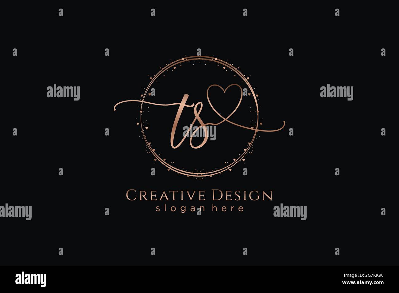 TS handwriting logo with circle template vector logo of initial wedding ...