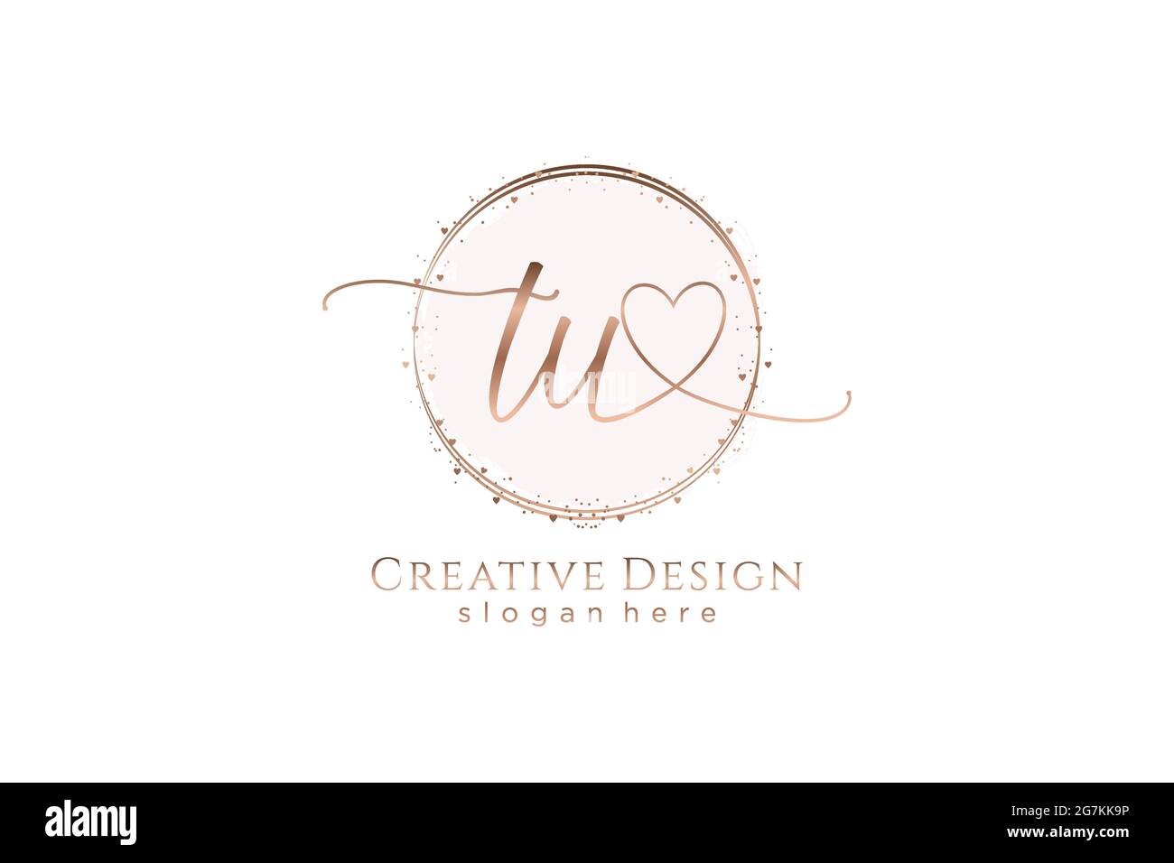 TU handwriting logo with circle template vector logo of initial wedding ...