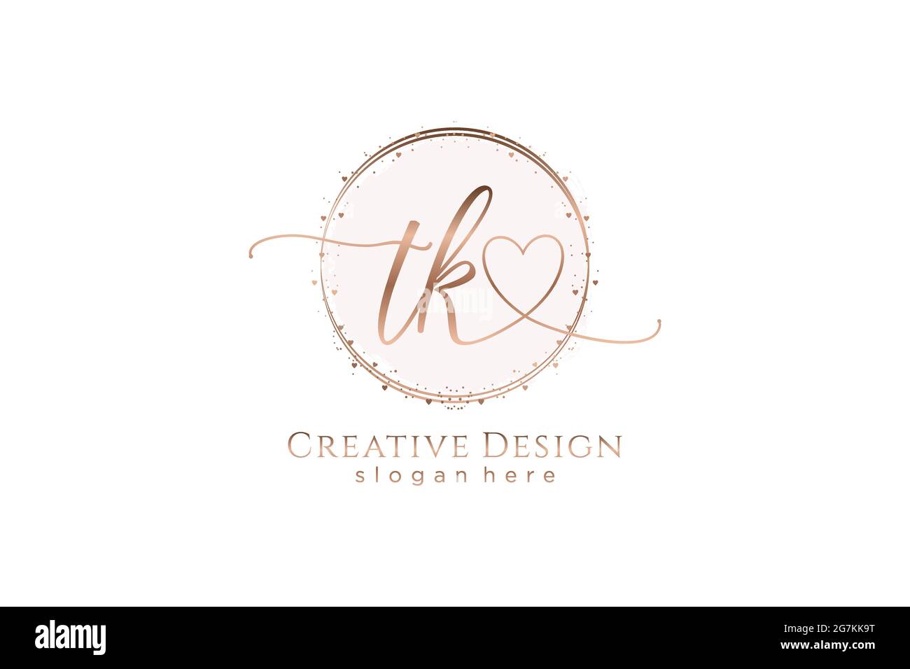 TK handwriting logo with circle template vector logo of initial wedding ...