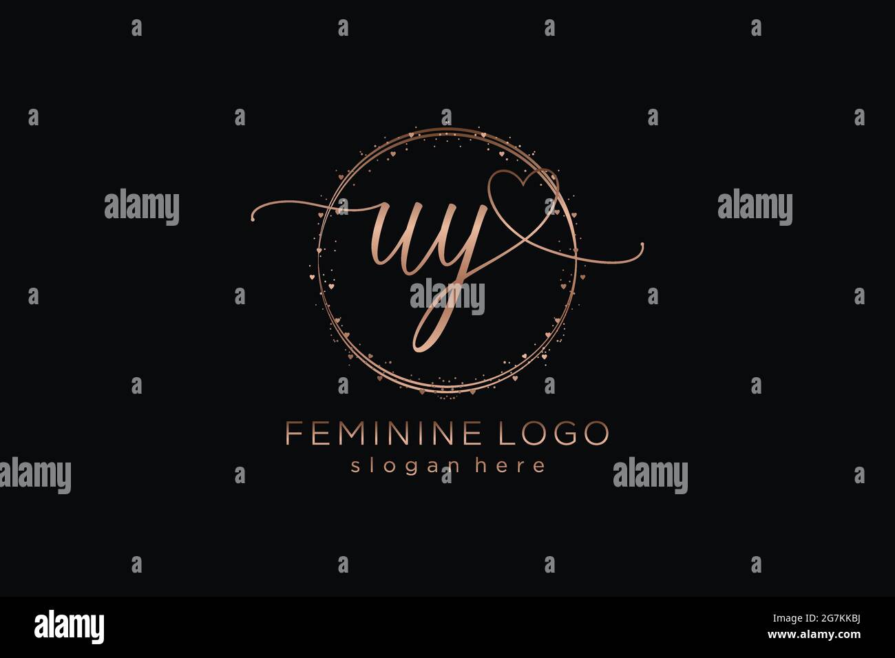 UY handwriting logo with circle template vector logo of initial wedding ...