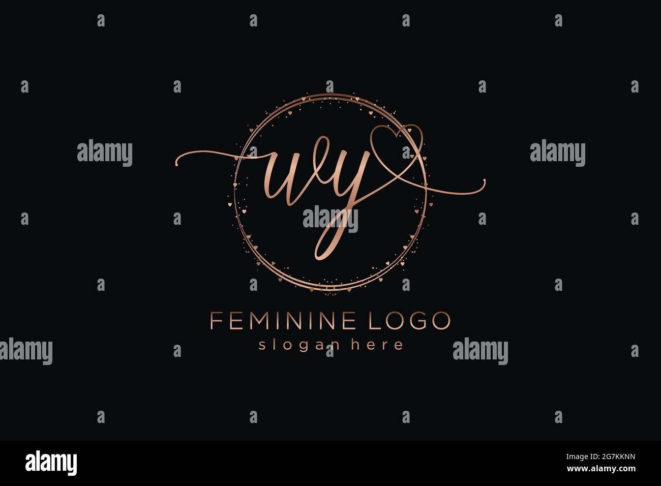 WY handwriting logo with circle template vector logo of initial wedding ...