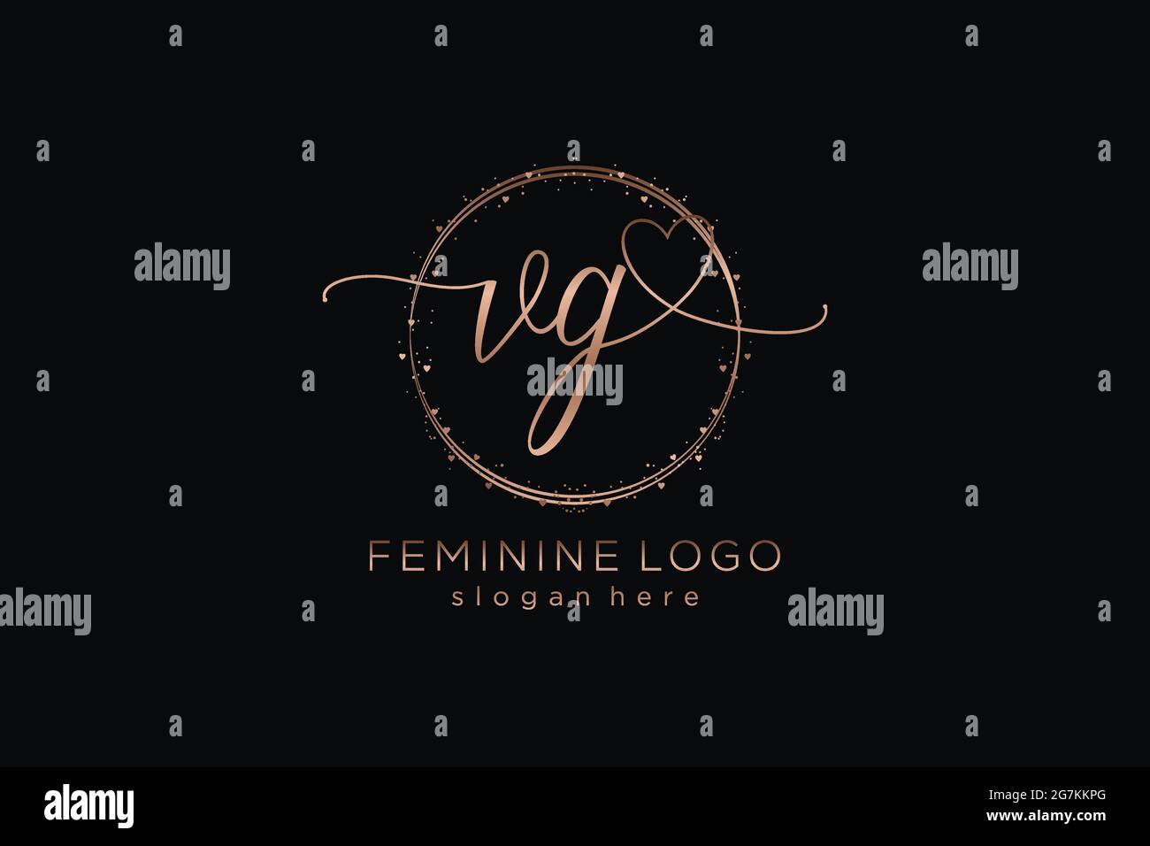 VG handwriting logo with circle template vector logo of initial wedding ...