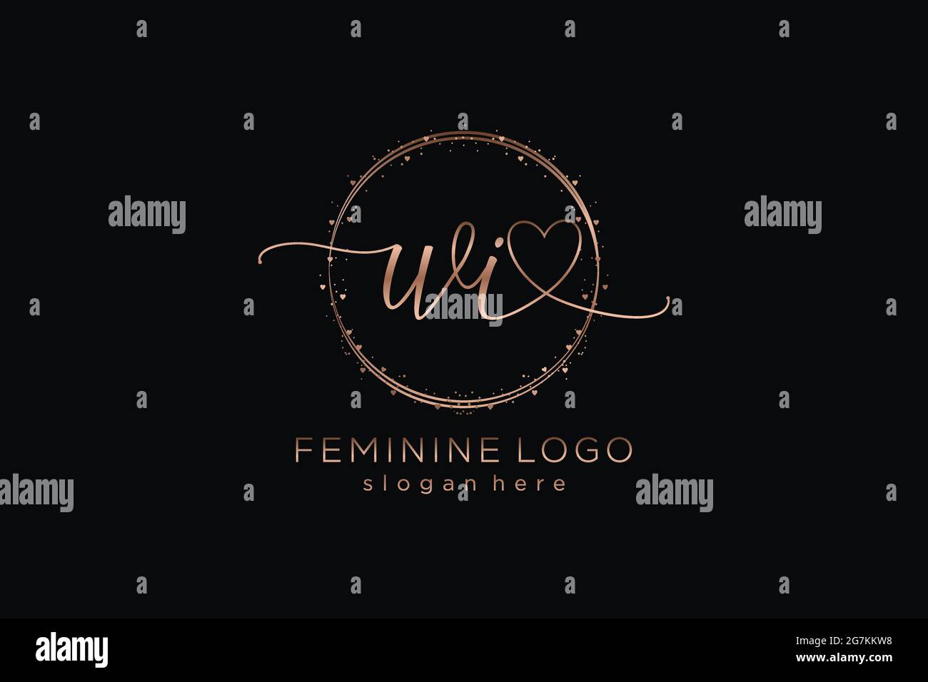 WI handwriting logo with circle template vector logo of initial wedding ...