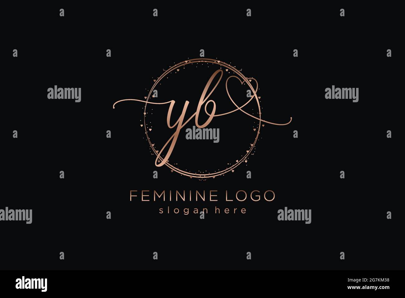 YB handwriting logo with circle template vector logo of initial wedding ...