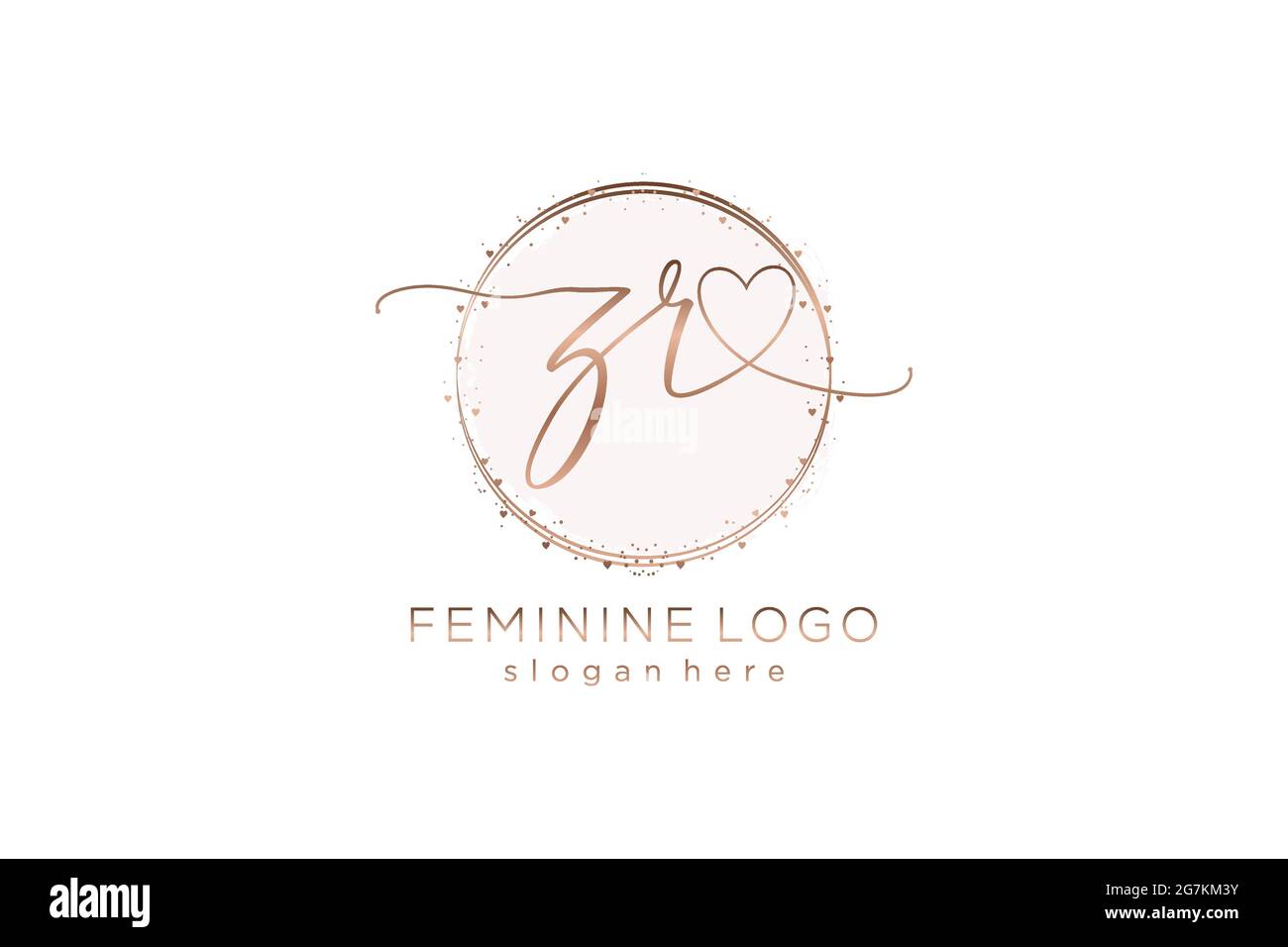 ZR handwriting logo with circle template vector logo of initial wedding ...