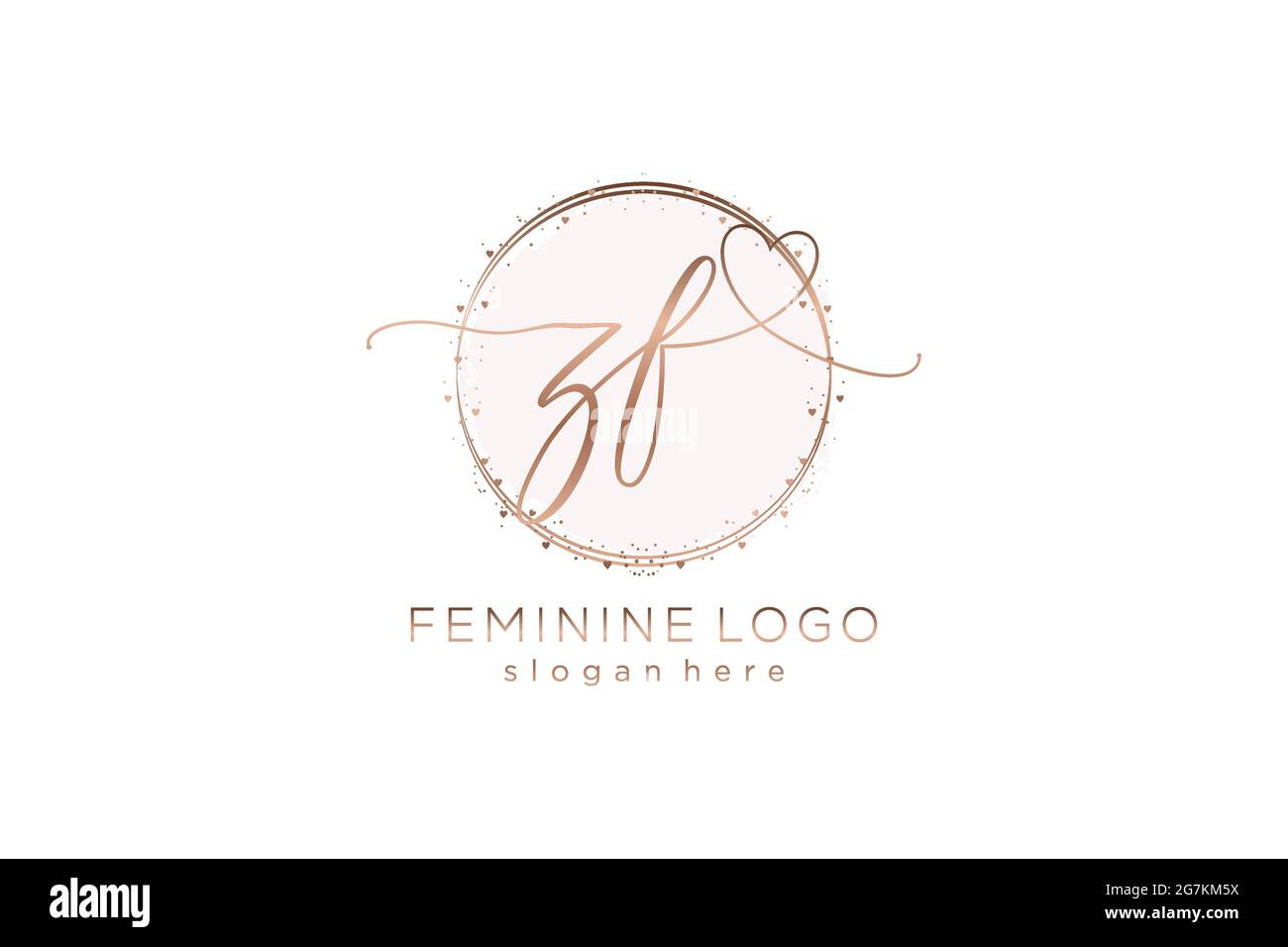 ZF handwriting logo with circle template vector logo of initial wedding ...