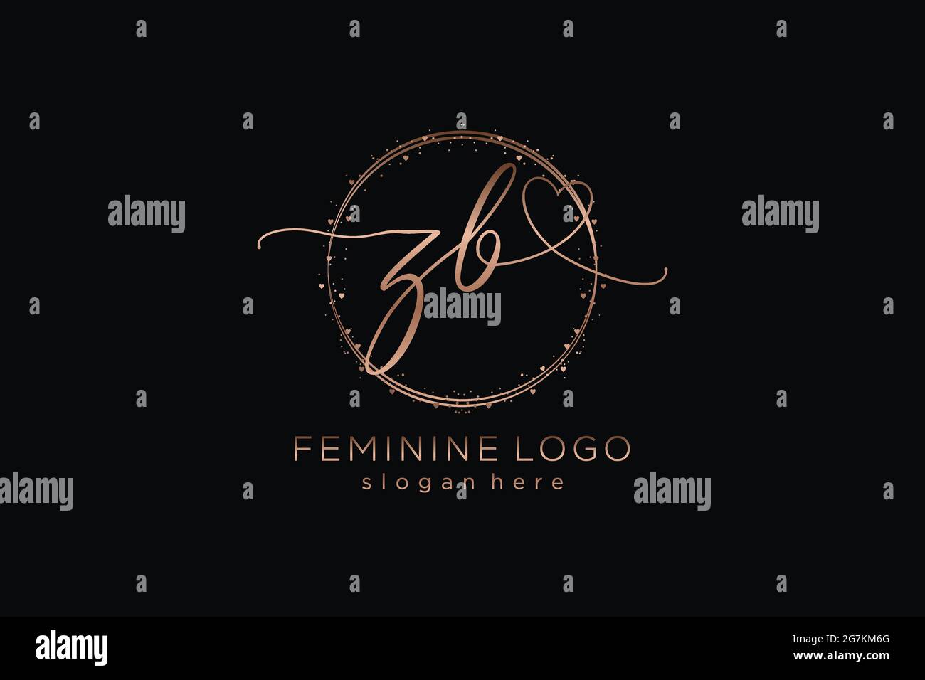 ZB handwriting logo with circle template vector logo of initial wedding ...