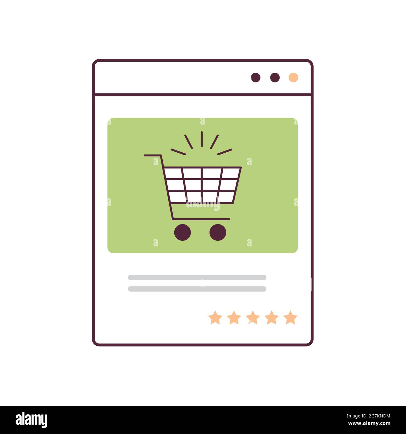 trolley cart in web browser window e-commerce smart purchasing online shopping concept Stock Vector