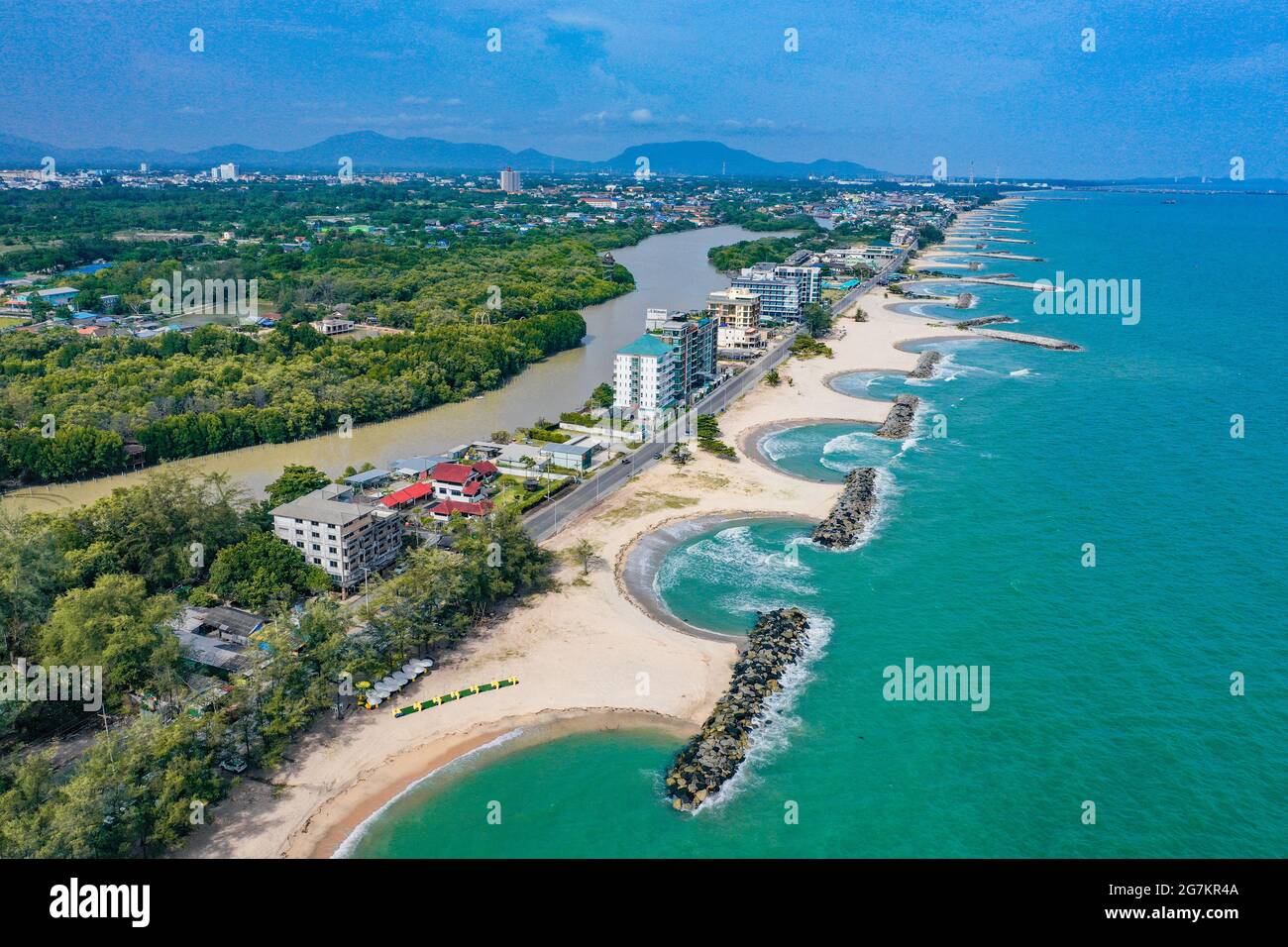 Aerial View Of Pmy Beach In Rayong Thailand Stock Photo Alamy