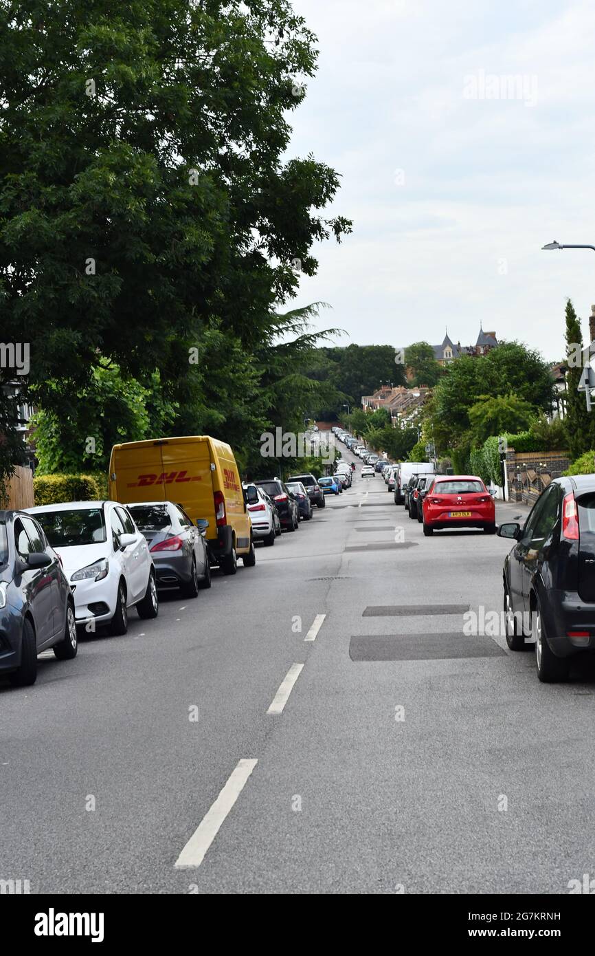 A view of a standard urban street in London Stock Photo