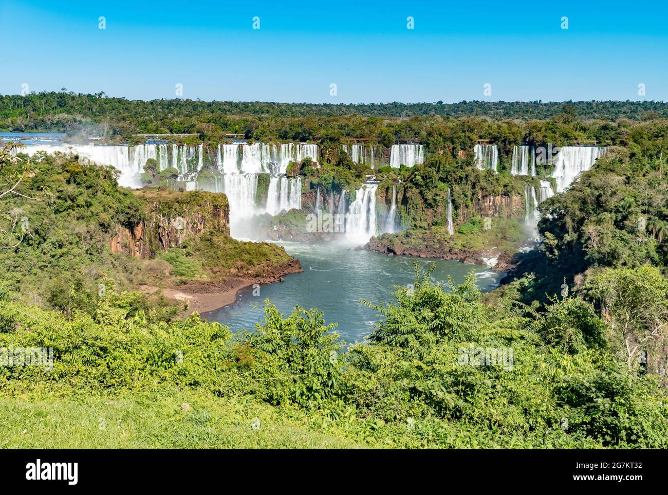 Scenic view of Iguazu Falls as seen from the Brazilian side Stock Photo