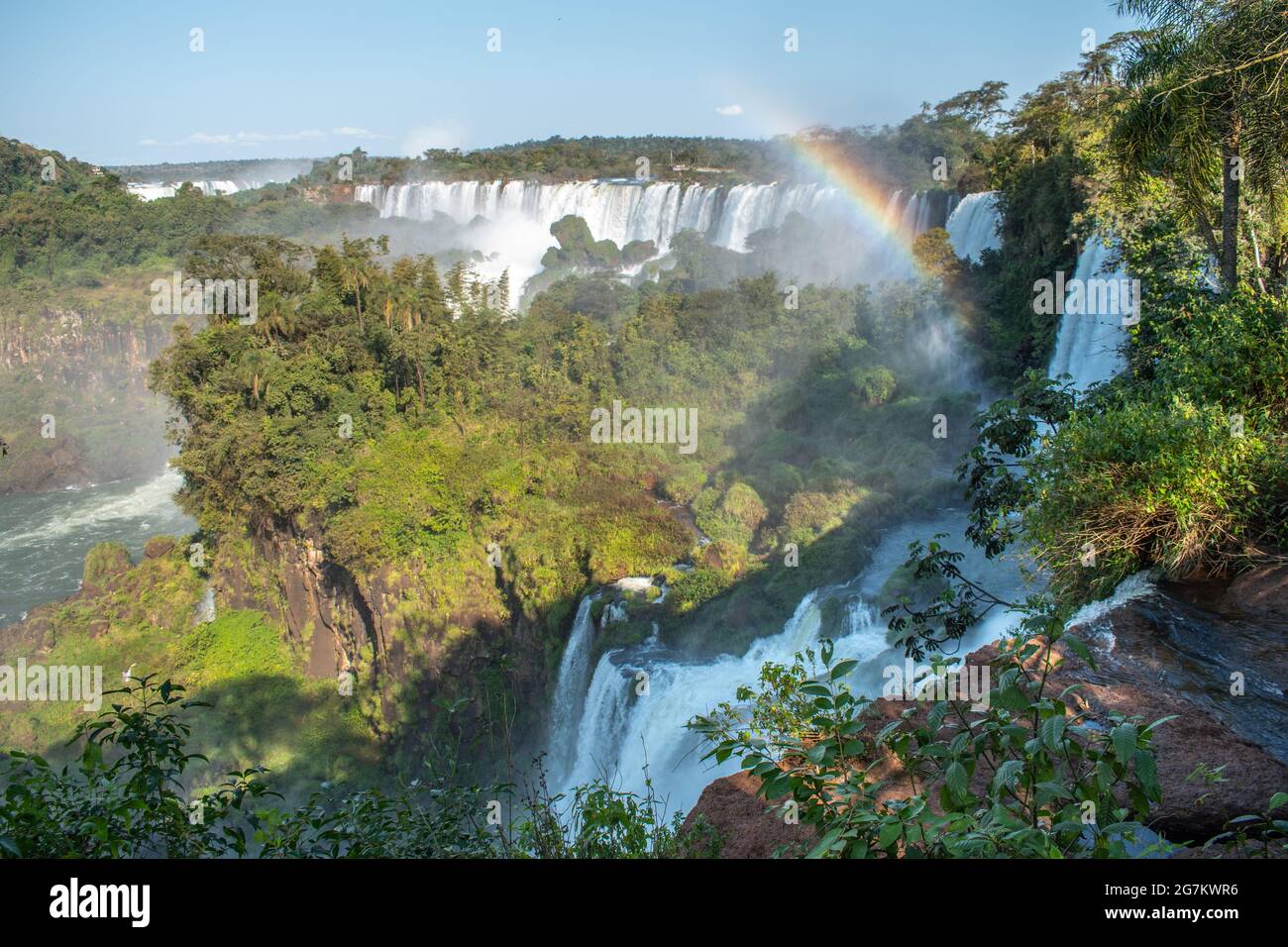 Scenic view of Iguazu Falls as seen from the Argentinian side Stock Photo