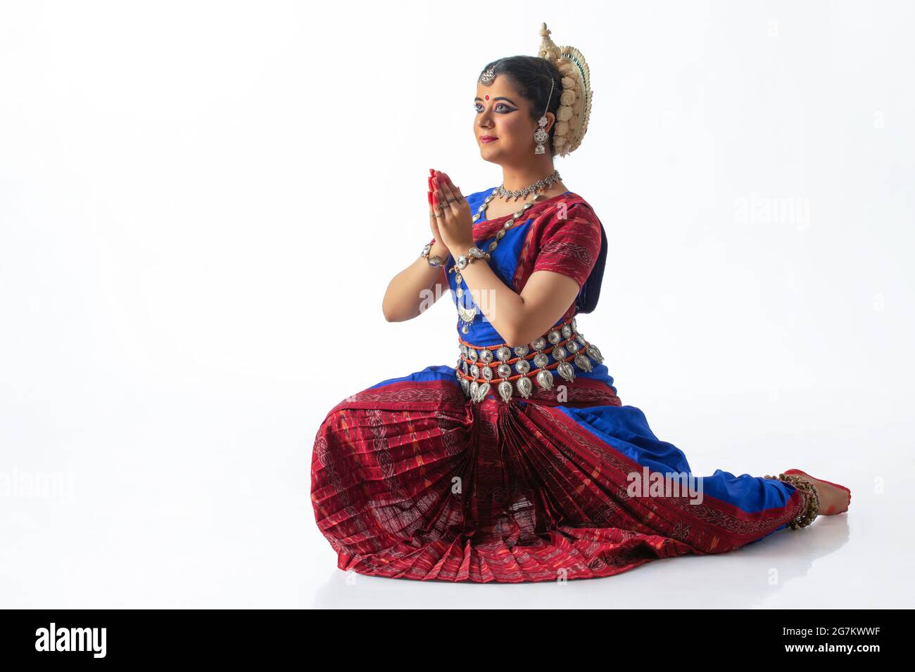 Odissi dancer performing namaste mudra Stock Photo