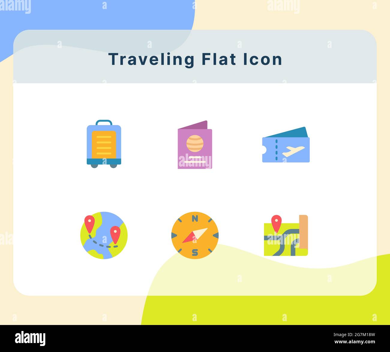 traveling icon icons set collection pack package white isolated ...