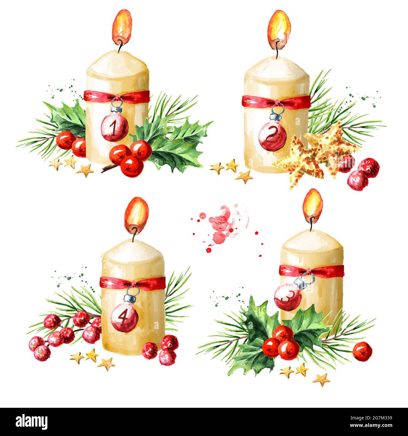 Four candles sketch Cut Out Stock Images & Pictures Alamy