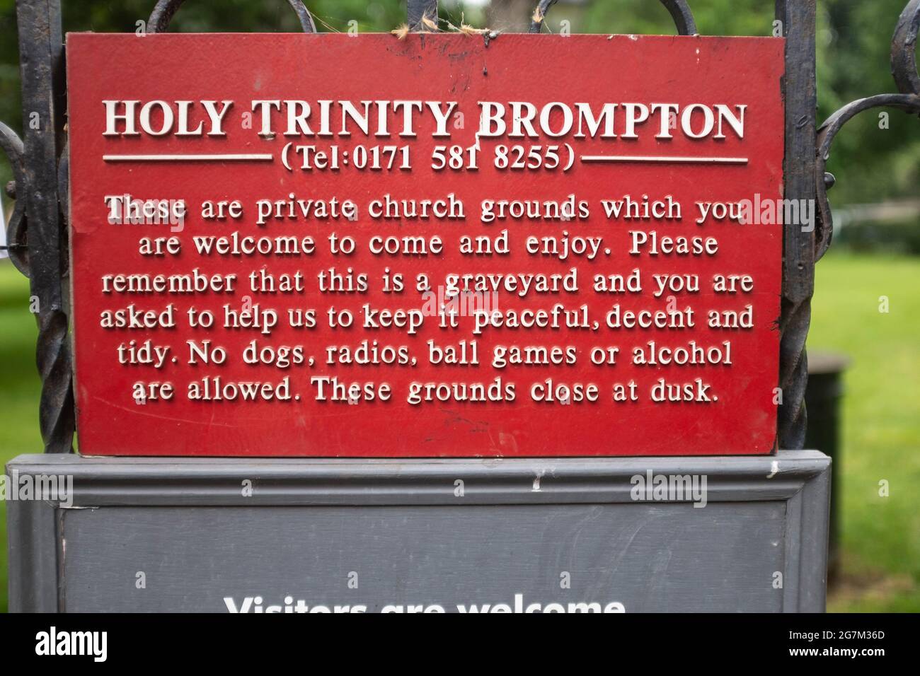 Holy trinity brompton church sign stock photo alamy