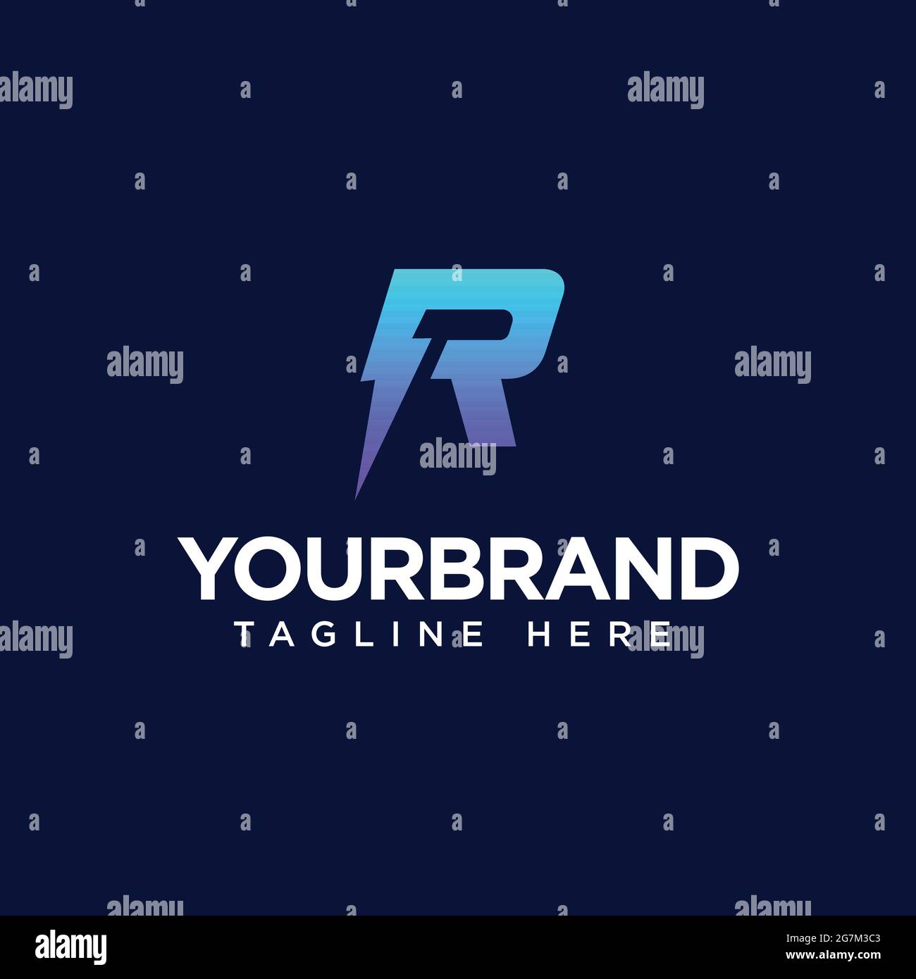 logo letter R electricity icon with vector illustration Stock Vector ...