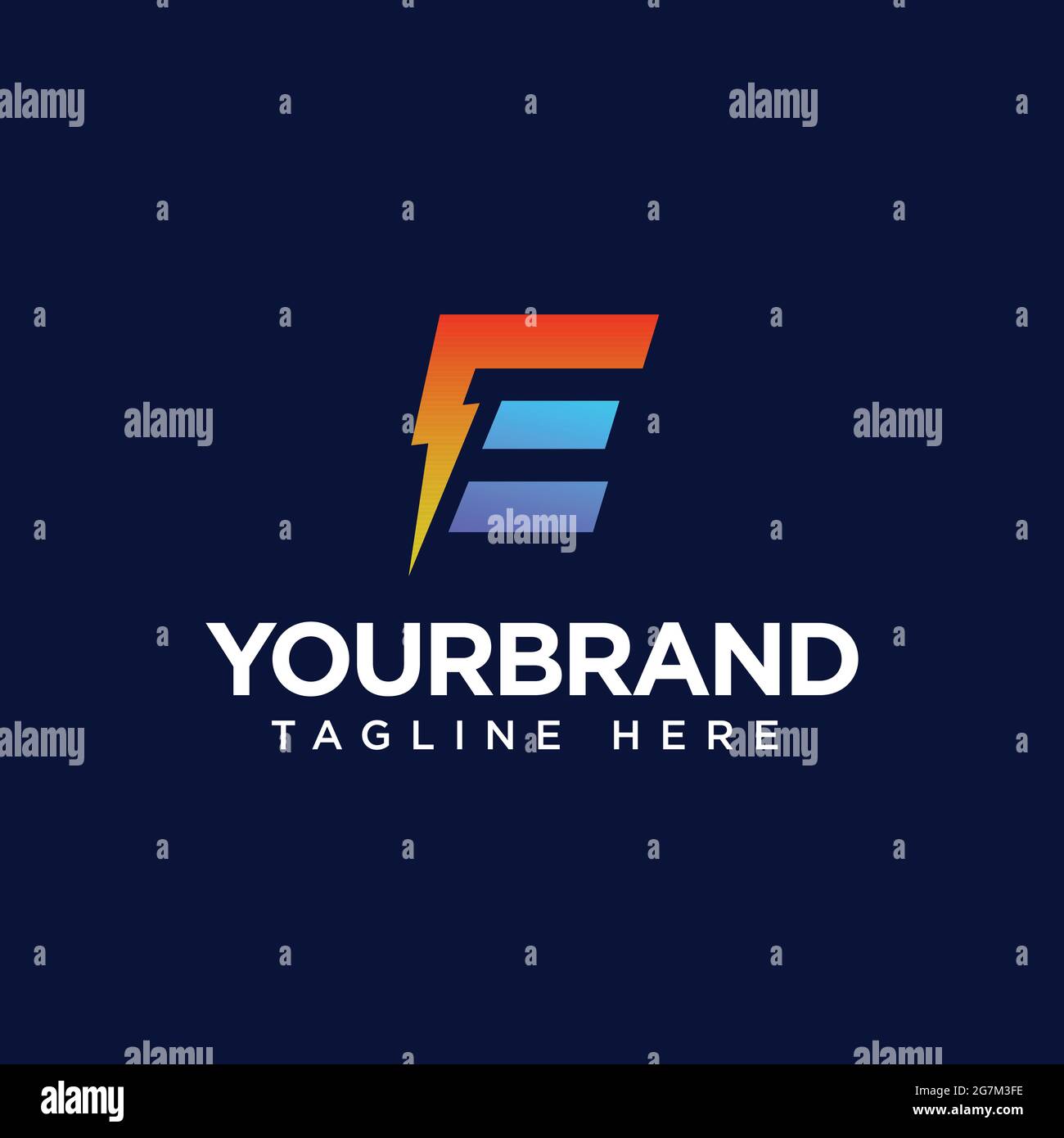 Letter E Logo Design With Lighting. Electric Logo Vector Illustration ...