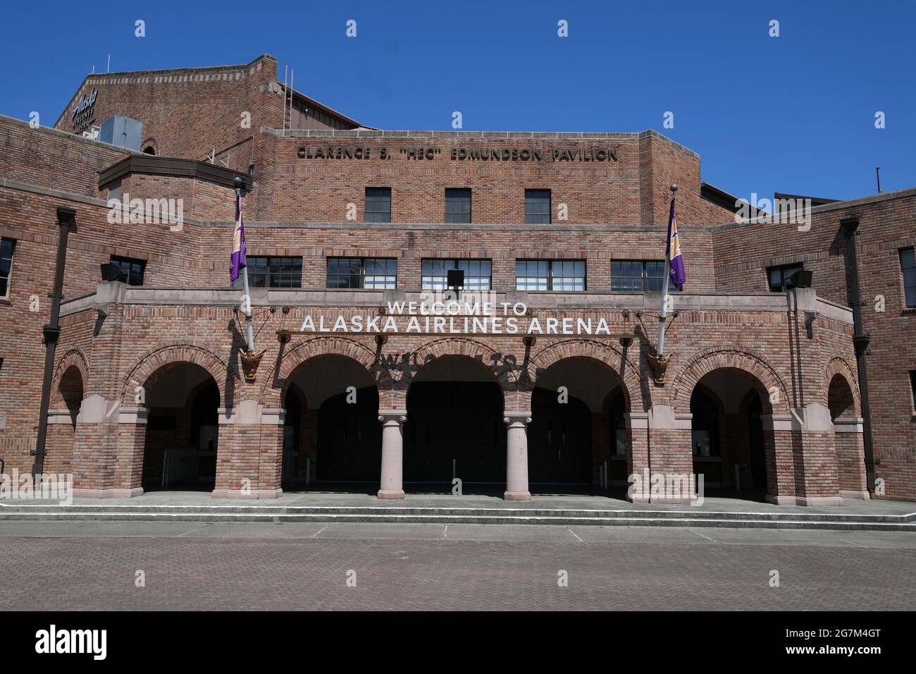 A general view of the Alaska Airlines Arena at Hec Edmundson Pavilion on the campus of the University of Washington, Wednesday, July 14, 2021, in Seat Stock Photo