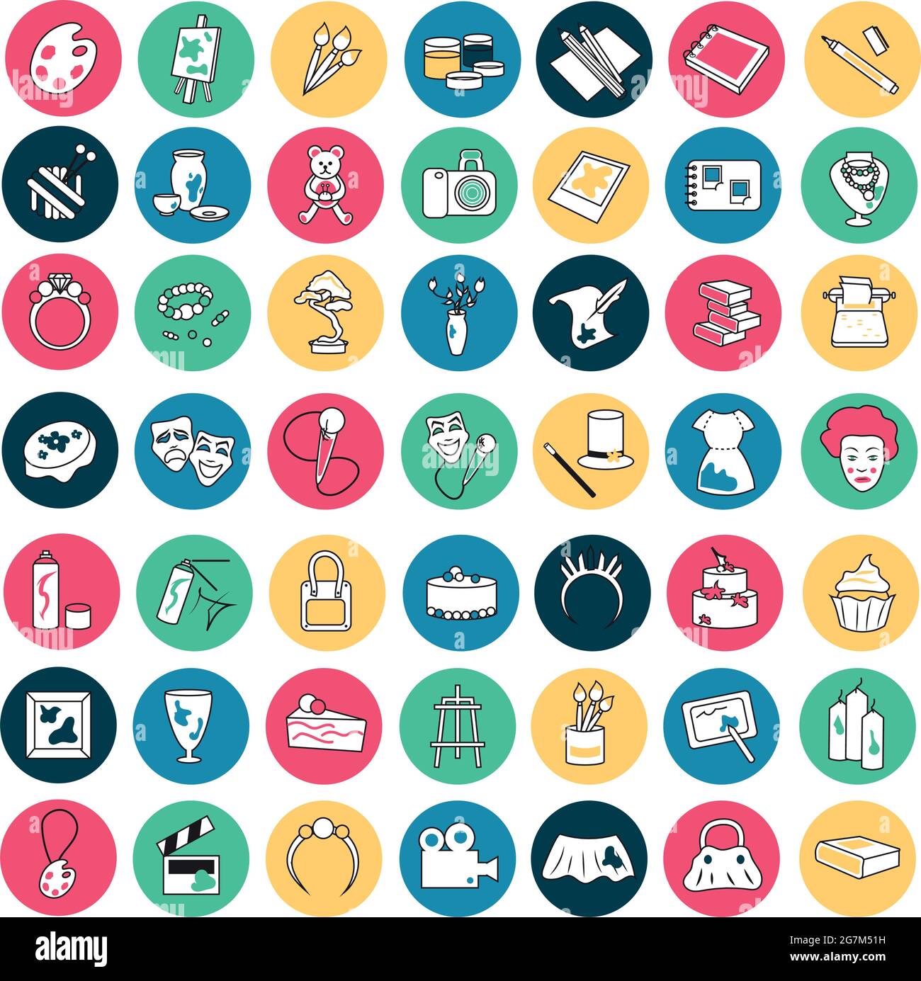 Various hobbies and professions icons collection - Vector illustration Stock Vector