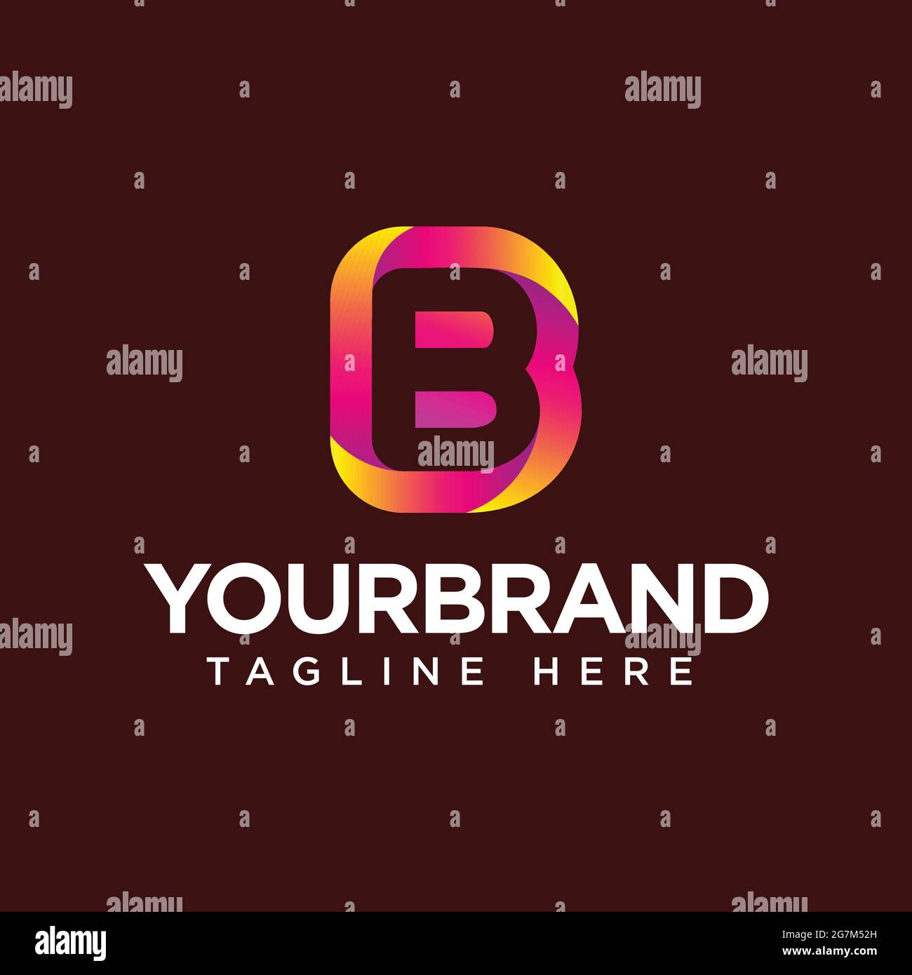 initial letter logo shape b gradient vector illustration Stock Vector