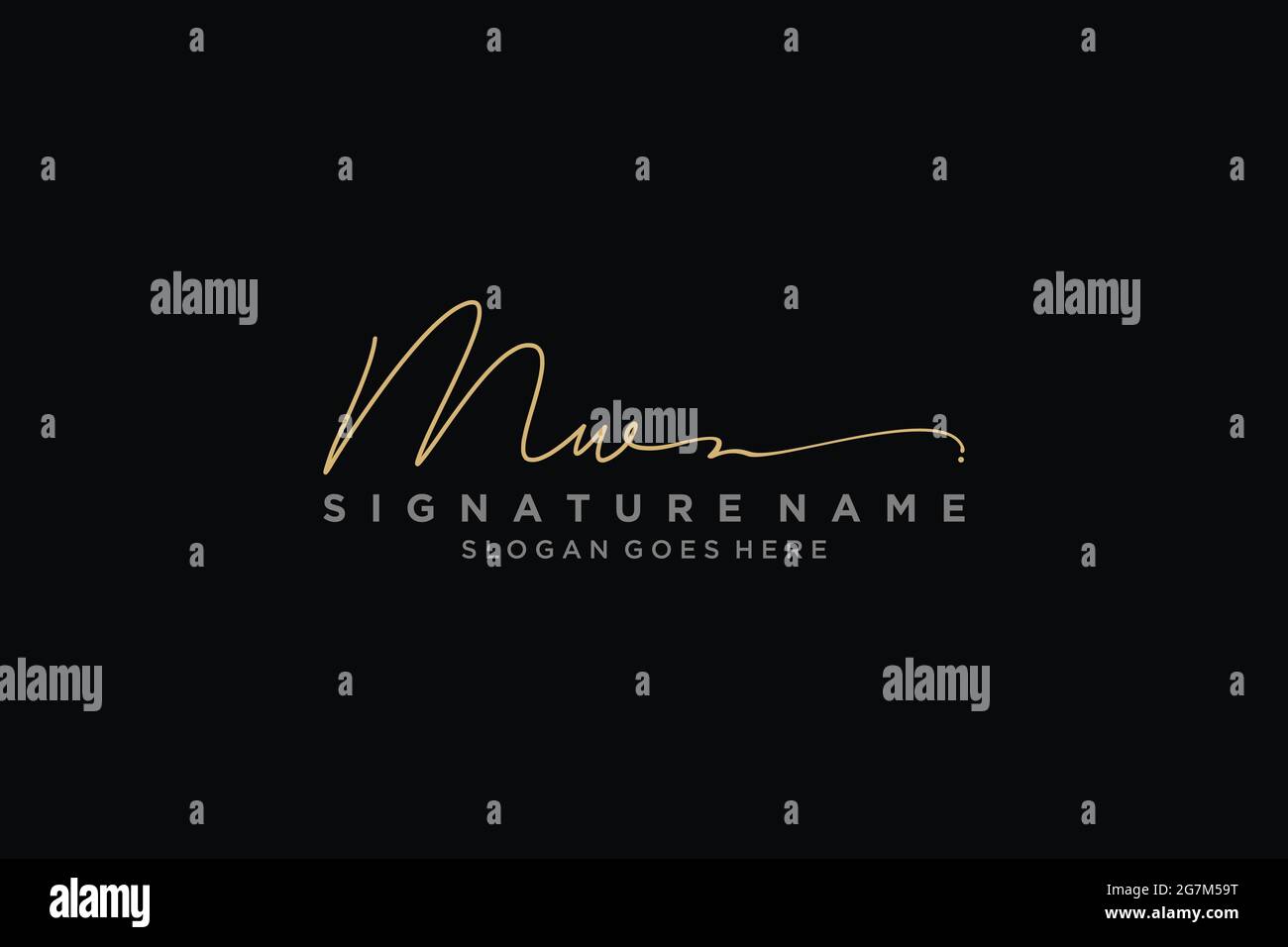 MW Signature Logo Template elegant design logo Sign Symbol template vector icon Stock Vector