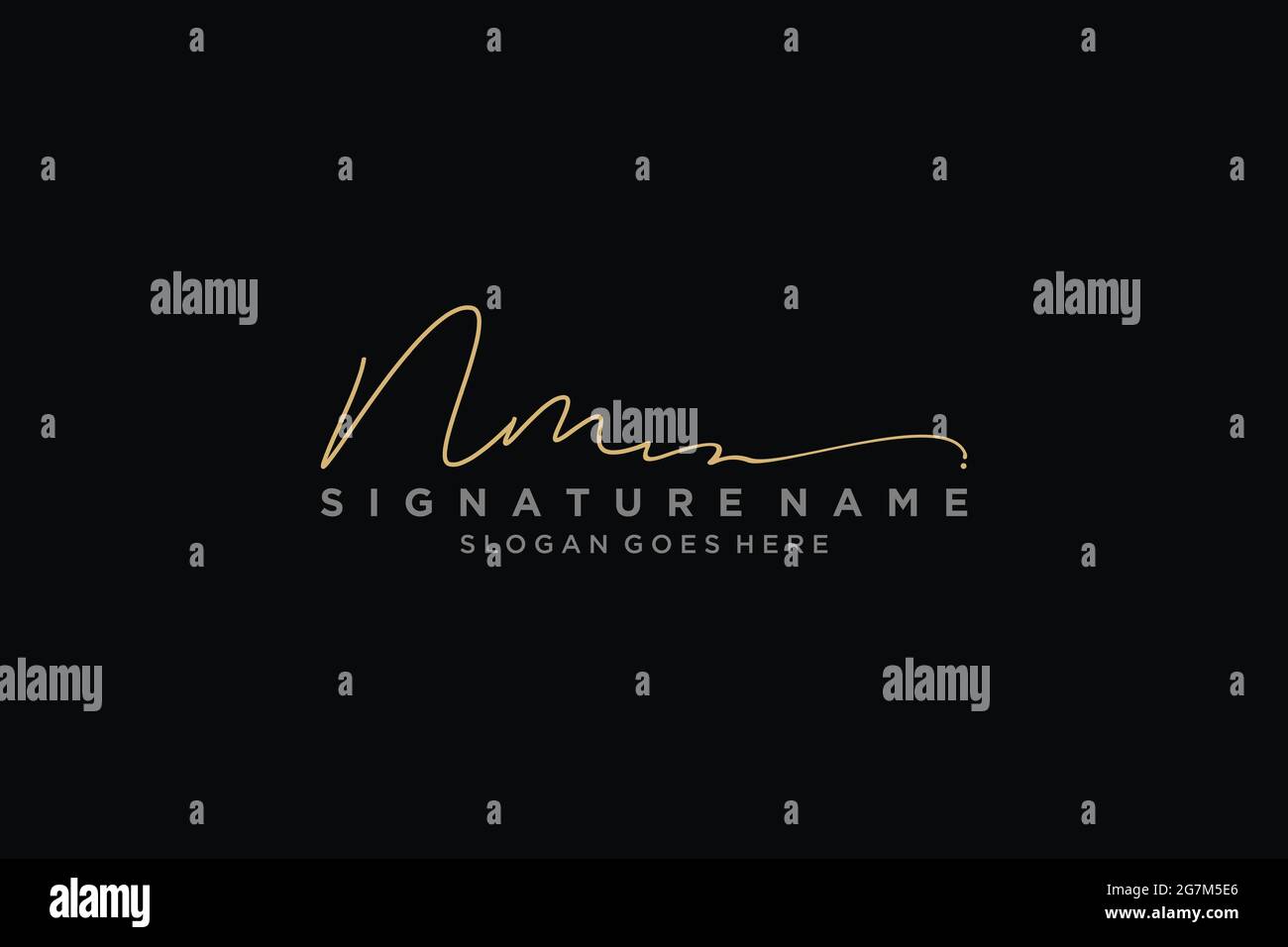 NM Letter Signature Logo Template elegant design logo Sign Symbol template vector icon Stock Vector