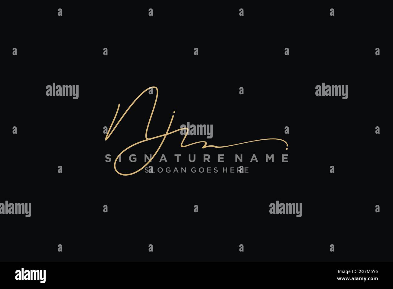 NJ Letter Signature Logo Template elegant design logo Sign Symbol