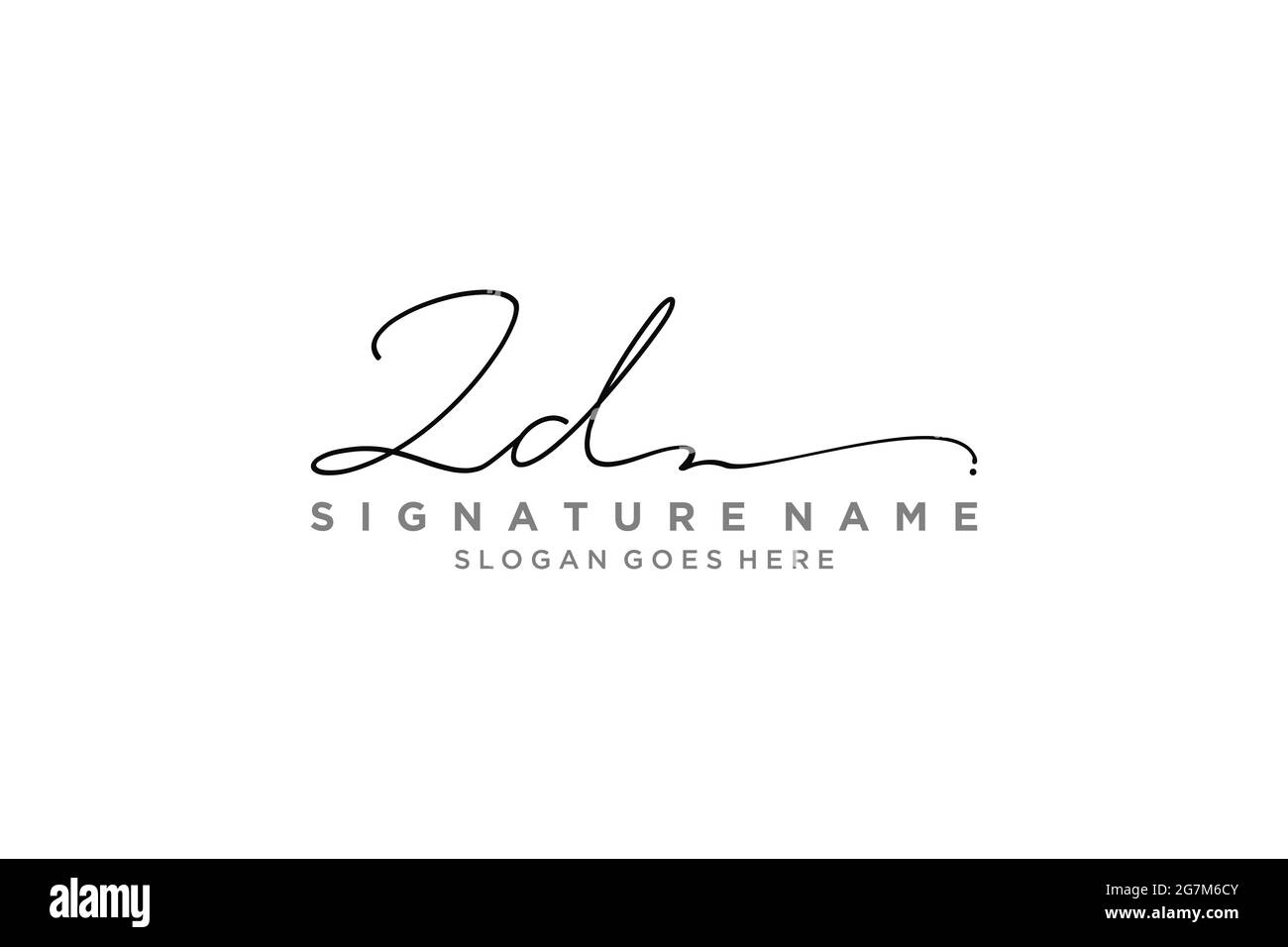 ZD Letter Signature Logo Template elegant design logo Sign Symbol template vector icon Stock Vector