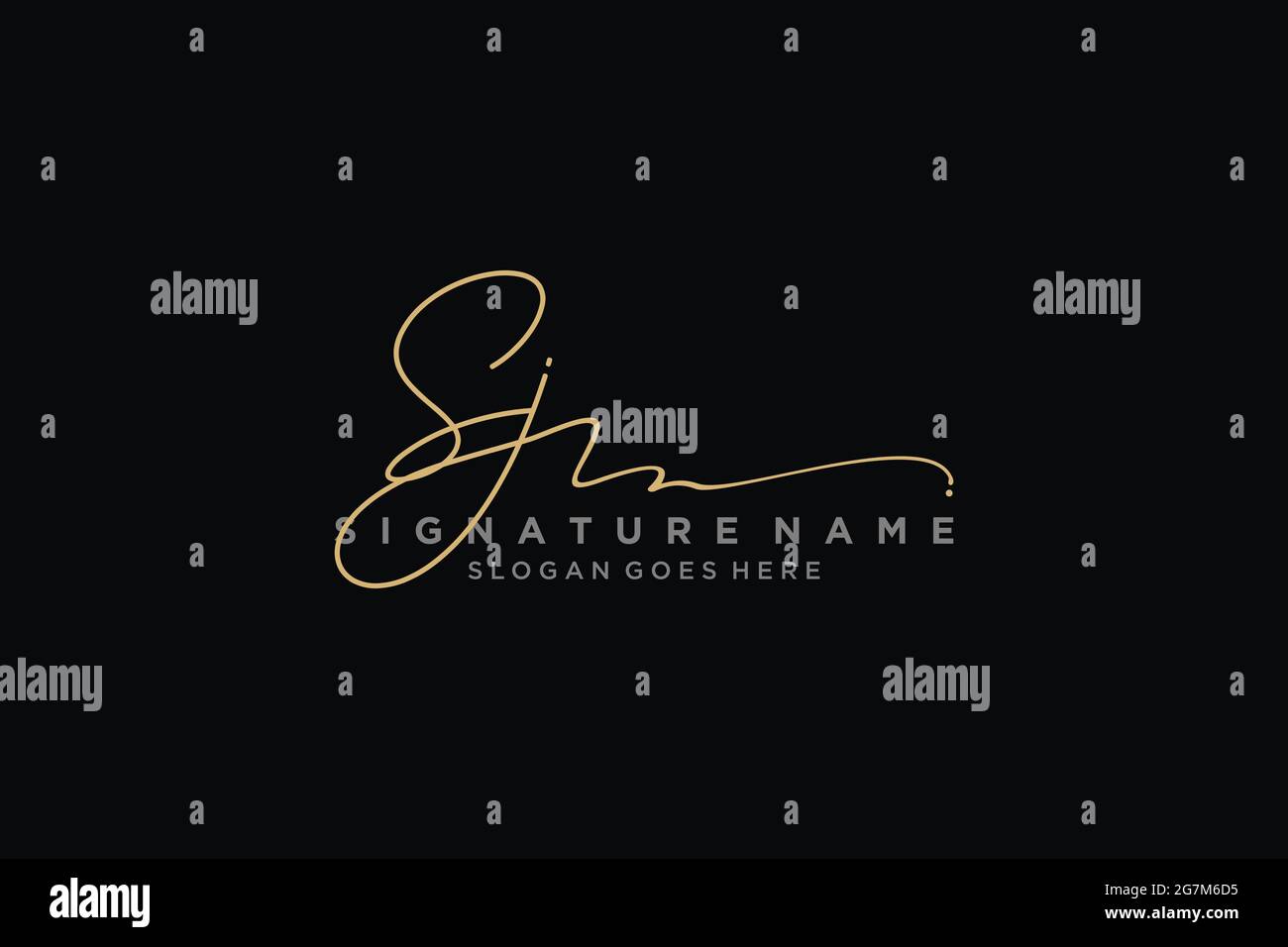 SJ Letter Signature Logo Template elegant design logo Sign Symbol template vector icon Stock Vector