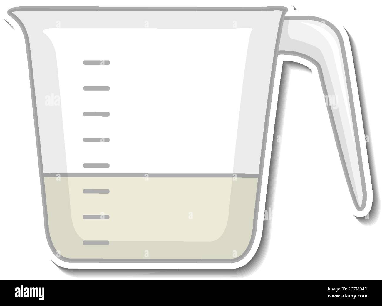 Measuring cup sticker on white background illustration Stock Vector
