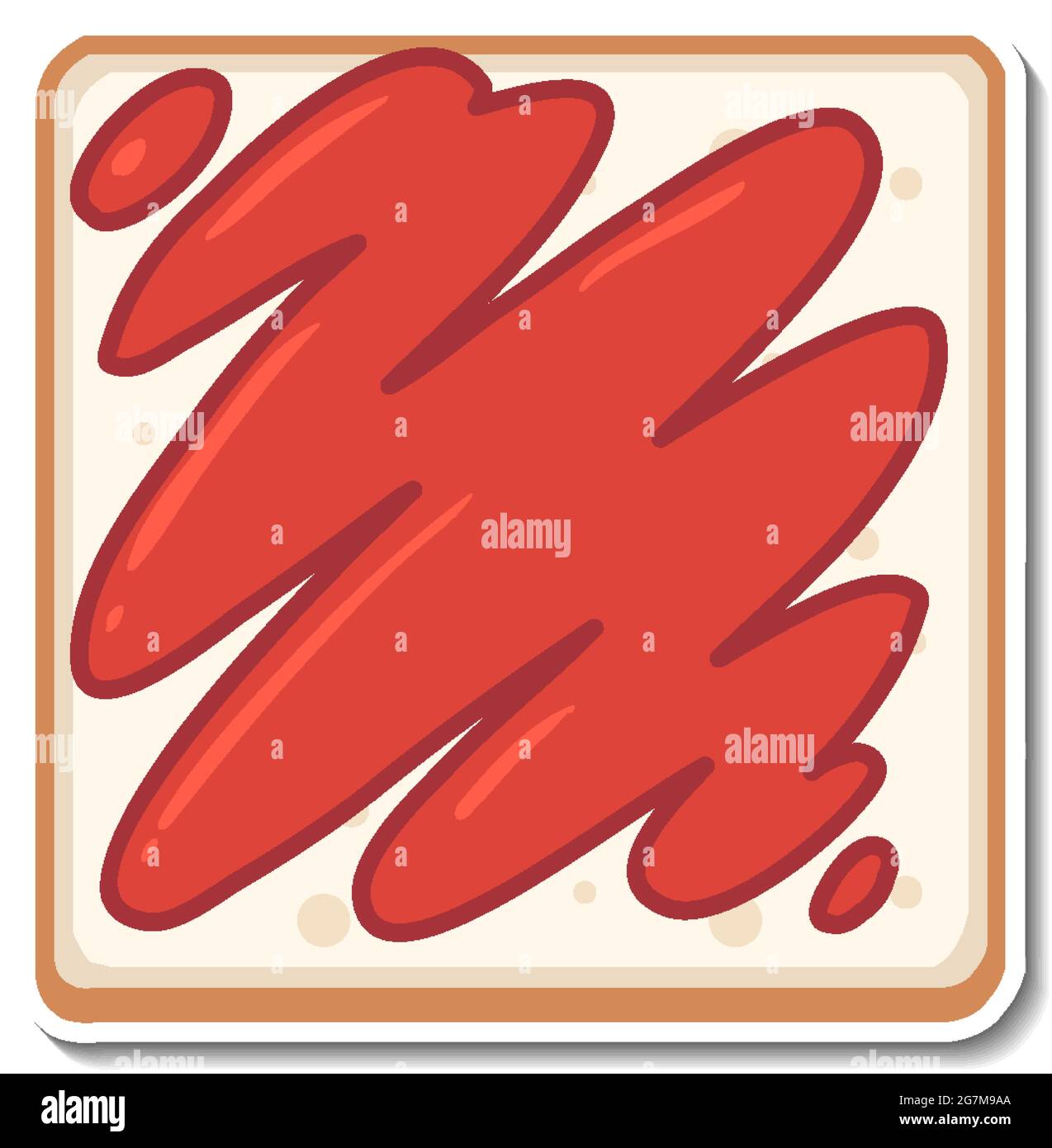 Top view of sliced bread sticker on white background illustration Stock ...
