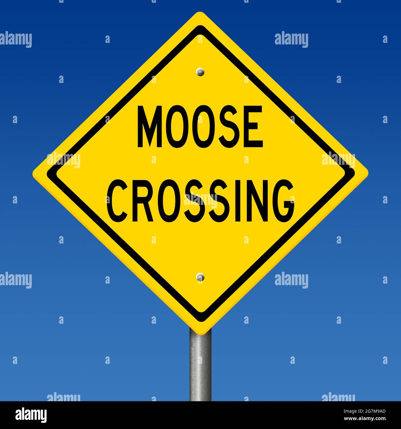 Attention moose warning sign hi-res stock photography and images - Alamy