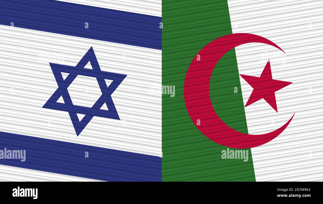 Algeria and Israel Two Half Flags Together Fabric Texture Illustration ...
