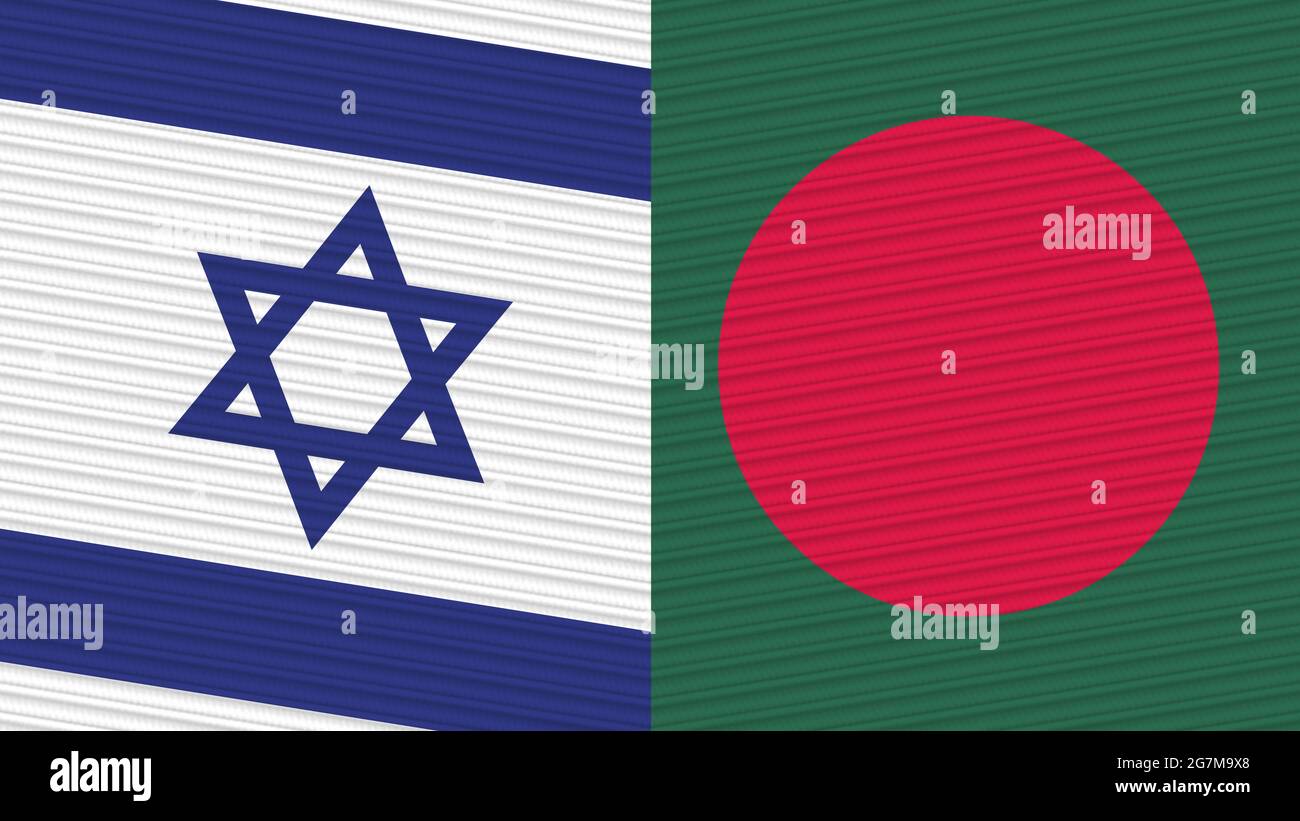 Bangladesh and Israel Two Half Flags Together Fabric Texture ...